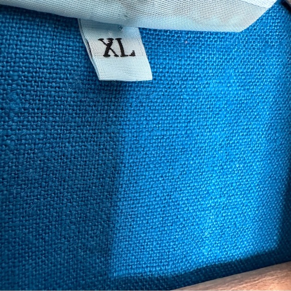 Bryn Walker | Blue Linen Open Front Drape Swing Jacket Size XL - Picture 7 of 8